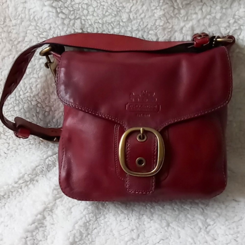 Coach Bleecker Burgundy Leather with Tattersall lining